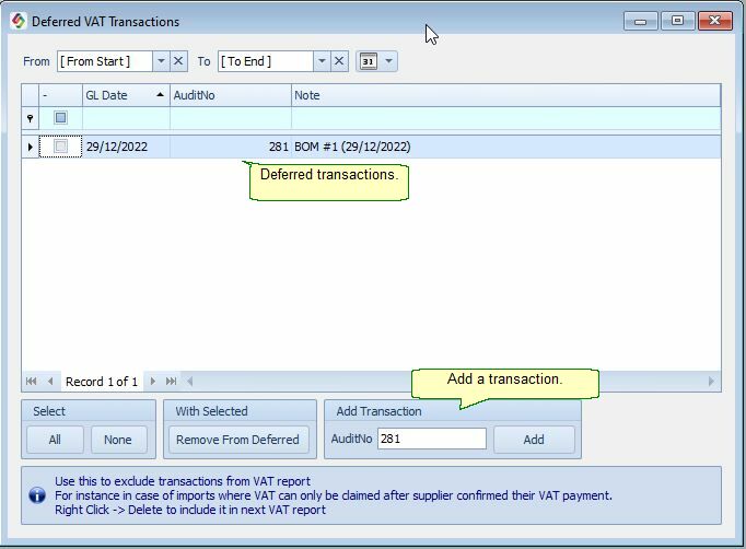 VAT deferred taxes